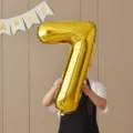 Gold number 7 foil balloon birthday party decoration photography props for kids 1 year old - 32-Inch Gold Number 7 Balloon