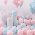 Pastel pink and blue latex balloons arch kit for birthday wedding party decoration. - Macaron Pink + Blue / Approx. 100 Pieces/Pack