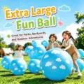 Giant outdoor inflatable toy ball for kids, large blue cloud pattern ball for family fun. - Cloud Style / 1 Piece/Pack