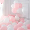 Macaron thickened latex balloons white and pink 100 pcs wedding party birthday decoration - Macaron Pink + White / Approx. 100 Pieces/Pack