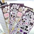 2 feuilles autocollants chat ange noir blanc PET transparent étanche mignon - 2 Pièces/Paquet