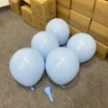 Light blue latex balloons set, perfect for birthday party and classroom decorations. - 100pcs Pack / Macaron Blue