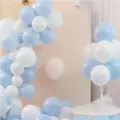 Blue and white macaron balloon set for birthday party and wedding decoration setup variant - Macaron Blue + White