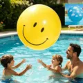 36 inch large yellow smiley face beach ball inflatable pool toy for outdoor kids party play - Smiley Face