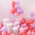 Macaron thick balloons set pastel pink purple balloons for birthday wedding party decoration scene - Macaron Red + Pink + Purple