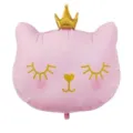 Roze kroon kat folie ballon voor kinder verjaardag feest decoratie, schattige dier vorm - Kroonkat