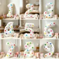Colorful polka dot number foil balloons for birthday party decoration, numbers 1-9 available. - White Polka Dot Number