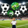 Soccer foil balloons set for kids sports theme birthday party, football decoration supplies. - 10-Piece Mixed Set with Pump and Ribbon