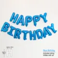 Blue happy birthday foil balloon banner set for kids party decoration and photography props - 16 Inch Blue Happy Birthday Letters