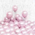 Detail shot of metallic pink balloons cluster for birthday party and celebration decor. - 10 Inch 50 Pieces/Pack / Metallic Pink