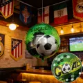 Green soccer foil balloon for sports theme party decoration, double-sided printing design. - 2-Piece 18-Inch World Cup Football Without Accessories