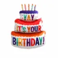 Three-tier birthday cake foil balloon for children birthday party decoration prop - Three-Layer Colorful Birthday Cake Balloon