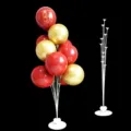 Balloon floor stand kit with red and gold balloons for wedding party decoration display - Heart-Shaped Floor Balloons