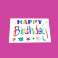 Colorful rainbow happy birthday party decorative sticker with gift and star elements for celebration. - Gradient Happy Birthday Balloon Stickers