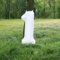 32-inch white number 1 foil balloon for birthday party, kids photography props. - Number 1 / 32-Inch White Number 1 Balloon (Individually Packaged)