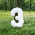 White Number 3 Foil Balloon 32 Inch Birthday Party Decoration Outdoor Photography Props - Number 3 / 32-Inch White Number 3 Balloon (Individually Packaged)