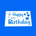 Blauwe glitter gelukkige verjaardag sticker voor feestdecoratie en cadeau decoratie. - Blauwe Happy Birthday ballonstickers