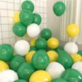 10 inch matt macaron colorful latex balloons for party birthday event decoration - 100 Pieces/Pack / Matte Green Yellow White