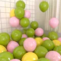 Macaron latex balloons set matte colorful balloons for birthday party celebration decor - 100 Pieces/Pack / Olive Green Matte Yellow Macaron Pink