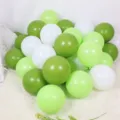 Waldgrüne Luftballons Set Retro Olivgrün Weiße Ballons für Geburtstag Party Schuldekoration - 10 Zoll Olivgrün + Fruchtgrün + Weiß 100 Stk.