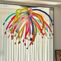 Bunte lange Streifen Feuerwerk Ballondeko fur Kinder Geburtstag Party Dopamin Fotohintergrund - 30 Stück (Mit Pumpe) / Mehrfarbig Matt