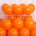 Bright orange matte latex balloons 10 inch for wedding birthday party background decoration. - 100 Pieces/Pack / Orange
