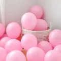 Matte dark pink latex balloons for birthday party and festive room decoration setup. - 100 Pieces/Pack / Matte Dark Pink