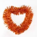 Guirlanda de oropel de corazón naranja 2m, cinta metálica brillante para fiesta y decoración. - Guirnalda de oropel naranja de 2 m 1 ud