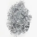 Guirnalda de oropel plateada para decoracion de fiesta, cinta metalica brillante. - Guirnalda de oropel plateada de 2m - 1 unidad