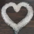 Guirlanda de oropel blanca en forma de corazon decoracion colgante fiesta boda navidad 2m - Guirnalda de flecos blanca de 2 m, 1 pieza
