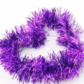 Hermosa Guirnalda de Oropel Púrpura Decoración en Forma de Corazón para Fiestas Escolares - 1 guirnalda de escarapela morada de 2 m