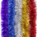 Guirlanda navideña colorida de metal grueso, cinta colgante festiva para decoración. - Guirnalda de espumillón 2m - 1 unidad estilo aleatorio