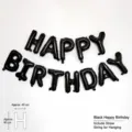 Black happy birthday letter balloon banner set for party decoration and photo background - 16 Inch Black Happy Birthday Letters