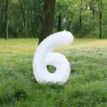 White 32-inch number 6 foil balloon for children birthday party indoor outdoor photo props - Number 6