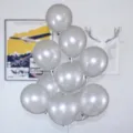 Ballons de baudruche nacrés argentés de 10 pouces pour décoration de fête d'anniversaire. - 100 Pièces/Paquet / Argent