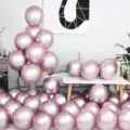Metallic pink latex balloons 12 inch thick round party balloons for birthday wedding decoration - 12 Inch 50 Pcs Pack / Metallic Pink