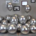 Kit de ballons argentés métalliques pour décoration de fête mariage anniversaire et événement - Argent Métallique