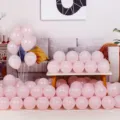 Pink macaron balloon set for girl birthday party, kids one year old celebration decor. - 5 Inch 200 Pcs Pack / Macaron Pink