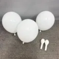 White latex balloons set for party decoration, wedding, birthday, and event styling supplies. - Matte White