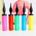 Hand push balloon pump set portable plastic air inflator for latex balloons and swimming rings - Medium Approx 24cm