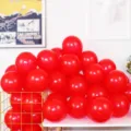 Red party balloons decoration set, vibrant round latex balloons for birthday and celebrations. - 5 Inch 200 Pcs Pack / Matte Red