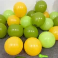 Thick green avocado latex balloons set for forest theme party and birthday school decorations - Olive Green + Lemon Yellow + Fruit Green