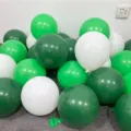 Thickened green latex balloons forest style avocado green and white party decoration variant - Matte Green + Dark Green + White