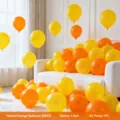 Yellow and orange balloon set with ribbon and pump for party decoration and birthday events - Yellow+Orange 30 Pcs Set