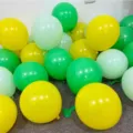 Thickened green forest style latex balloons set, avocado green and yellow party decor. - Matte Green + Macaron Green + Yellow