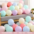 Macaron Pastel Balloons Set 10 Inch Mixed Color Party Decoration With Ribbon And Pump - Macaron Mixed Colors 30 Pcs Set