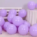 Purple latex balloons for party decoration, birthday celebration, and wedding event setup. - Macaron Purple