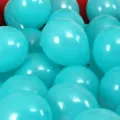 Turquoise latex balloons for birthday party decoration, vibrant glossy balloon variant. - Matte Tiffany Blue