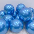 Thickened metallic blue balloons for birthday party decoration, shiny chrome color balloon decor. - Metallic Blue