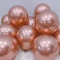 Metallic rose gold round balloons for party decor, birthday celebration and wedding decoration. - Metallic Rose Gold